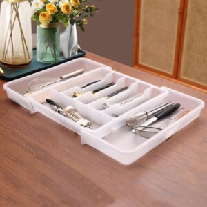 lwanwi silverware drawer organizer, expandable utensil tray for kitchen, kitchen drawer cutlery organizer,with removable dividers cutlery drawer organizer for spoons,forks, knives