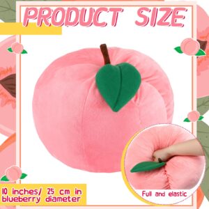 Beeveer Peach Plush Christmas Decorative Gift Cute Fruit Plush Pillow Kawaii Hugging Plushies Soft Novelty Toy Cushion Seat Xmas Decor for Kids Girl