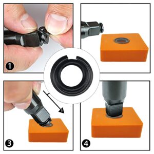 (10+10Sets) 1/2" and 3/8" Impact Wrench Retainer Rings Clip with O-ring, Compatible With Milwaukee Electric/Pneumatic Type Impact Wrench, Including Anvil Retaining Ring Install Tool