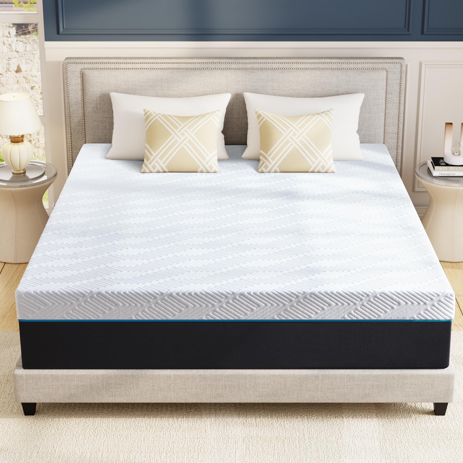 Twolike King Size Mattress,12-Inch King Foam Mattress in Box,Edges Support for Sleep Supportive,76" X 80" X 12"