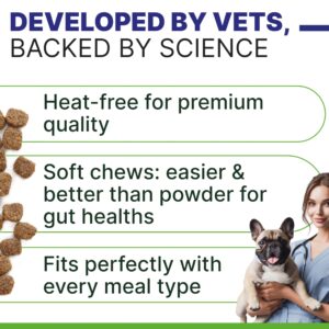 Dog Digestive Support Probiotic Chews - Enzymes, Probiotics, Prebiotics, and Pumpkin for Dogs - Improve Stool Quality and Consistency - Relief from Gas, Constipation, Diarrhea 99ct