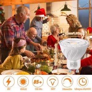 Gaormii GU10 LED Bulb Dimmable, 50W Halogen Equivalent, 3000K Warm White, 5W 500LM MR16 GU10 Spotlight for Track Accent Recessed Ceiling Lighting, Kitchen Range Hood, 6 Pack