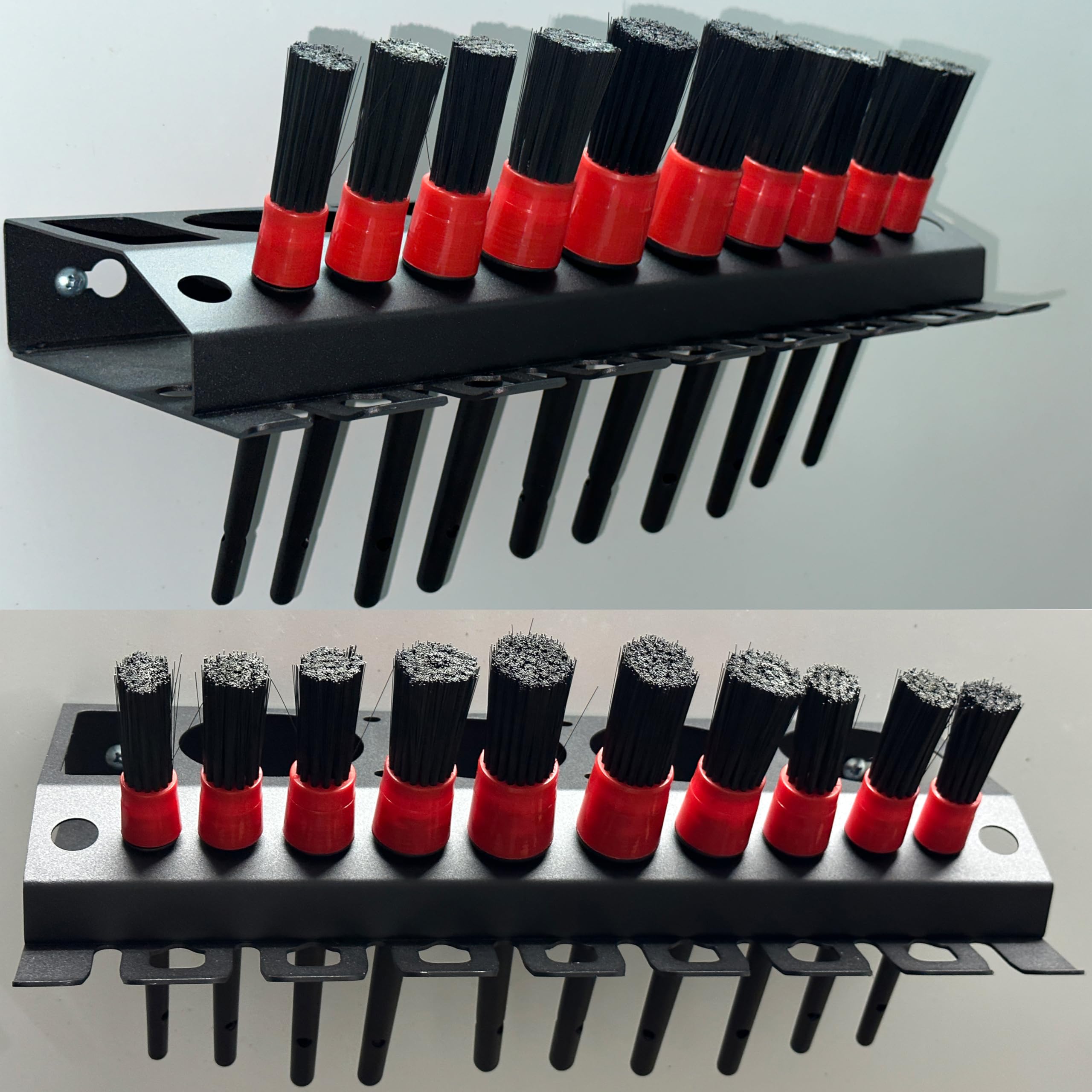 Bottle Storage Rack, Detailing Brush Organizer, Spray Bottle Storage Rack, 3/8" Air Tool Holder, for Garage and Workspace (1pc-Black)