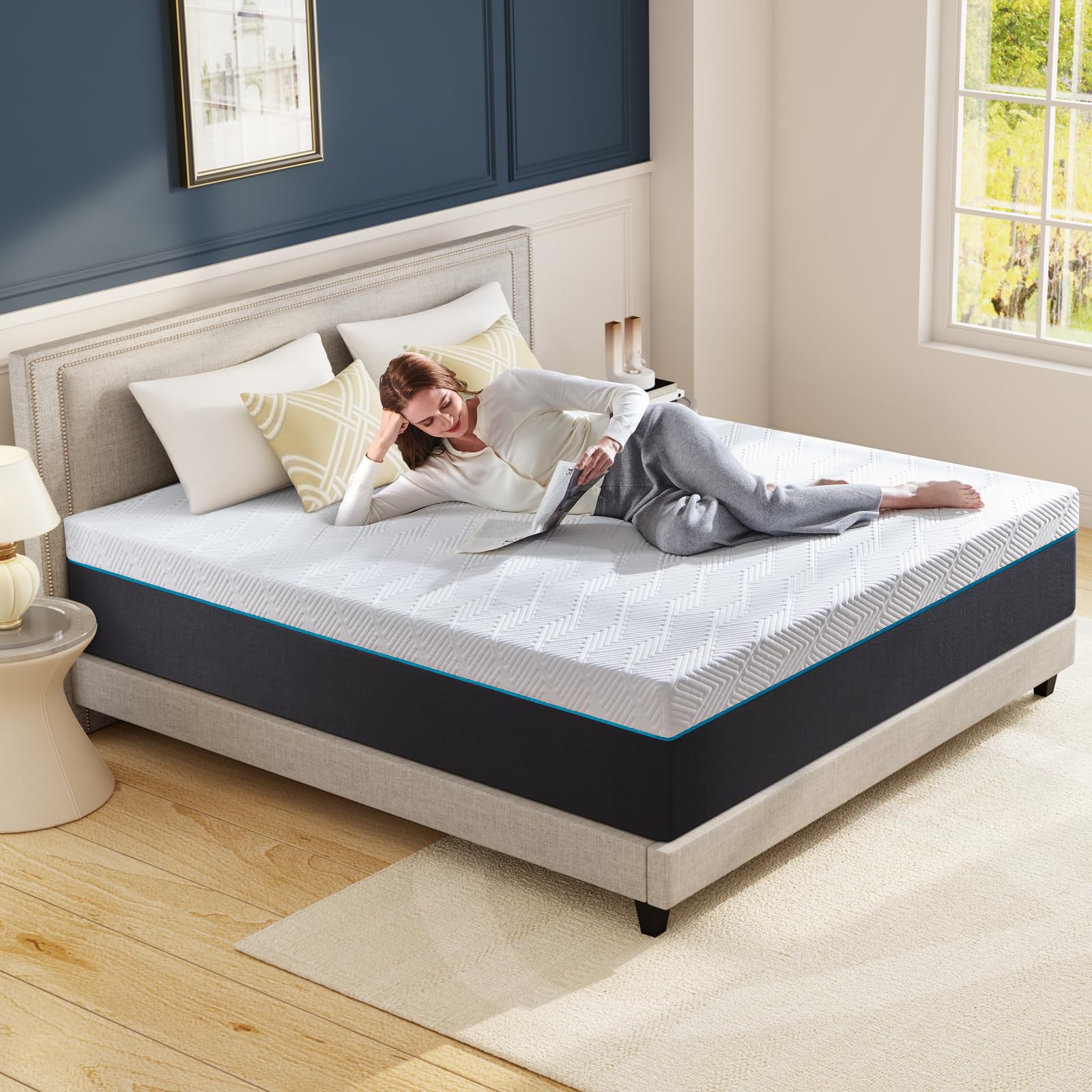 Twolike Queen Mattress,10-Inch Queen Size Foam Mattress in Box,Edges Support for Sleep Supportive,60" X 80" X 10"