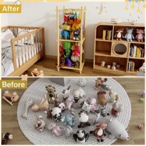 HAIDAIYA Stuffed Animal Zoo Storage Cage Wooden, 41''(3.4ft) Wood Large Stuffed Animal Storage Basket, Toy Storage for Big Stuffed Animals, Large Toy Chest for Kids Girls Boys Toy Organizer Holder