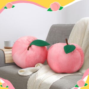 Beeveer Peach Plush Christmas Decorative Gift Cute Fruit Plush Pillow Kawaii Hugging Plushies Soft Novelty Toy Cushion Seat Xmas Decor for Kids Girl