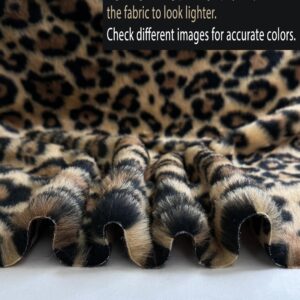 Faux Fur Animal Long Pile 58" Wide Fabric Full, Plush, Warm Soft Coat, Fashion Fursuit Costume - Sold by Continuous Yard (Leopard Fur)