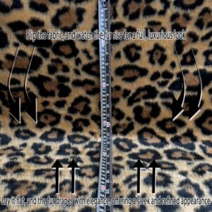 Faux Fur Animal Long Pile 58" Wide Fabric Full, Plush, Warm Soft Coat, Fashion Fursuit Costume - Sold by Continuous Yard (Leopard Fur)