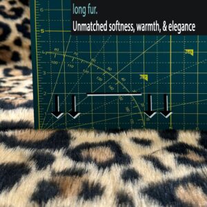 Faux Fur Animal Long Pile 58" Wide Fabric Full, Plush, Warm Soft Coat, Fashion Fursuit Costume - Sold by Continuous Yard (Leopard Fur)