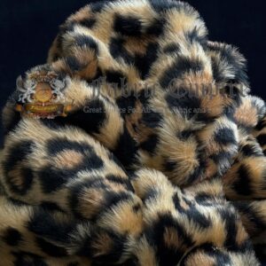 Faux Fur Animal Long Pile 58" Wide Fabric Full, Plush, Warm Soft Coat, Fashion Fursuit Costume - Sold by Continuous Yard (Leopard Fur)