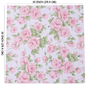 Nodsaw Layer Cake Fabric for Quilting 10 inch, Precut Fabrics Square 10x10 inch for Quilting, Print Pink Cotton Quilt Fabric Squares Bundles for Sewing DIY Patchwork Craft(42Pcs)