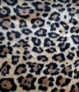 faux fur animal long pile 58" wide fabric full, plush, warm soft coat, fashion fursuit costume - sold by continuous yard (leopard fur)