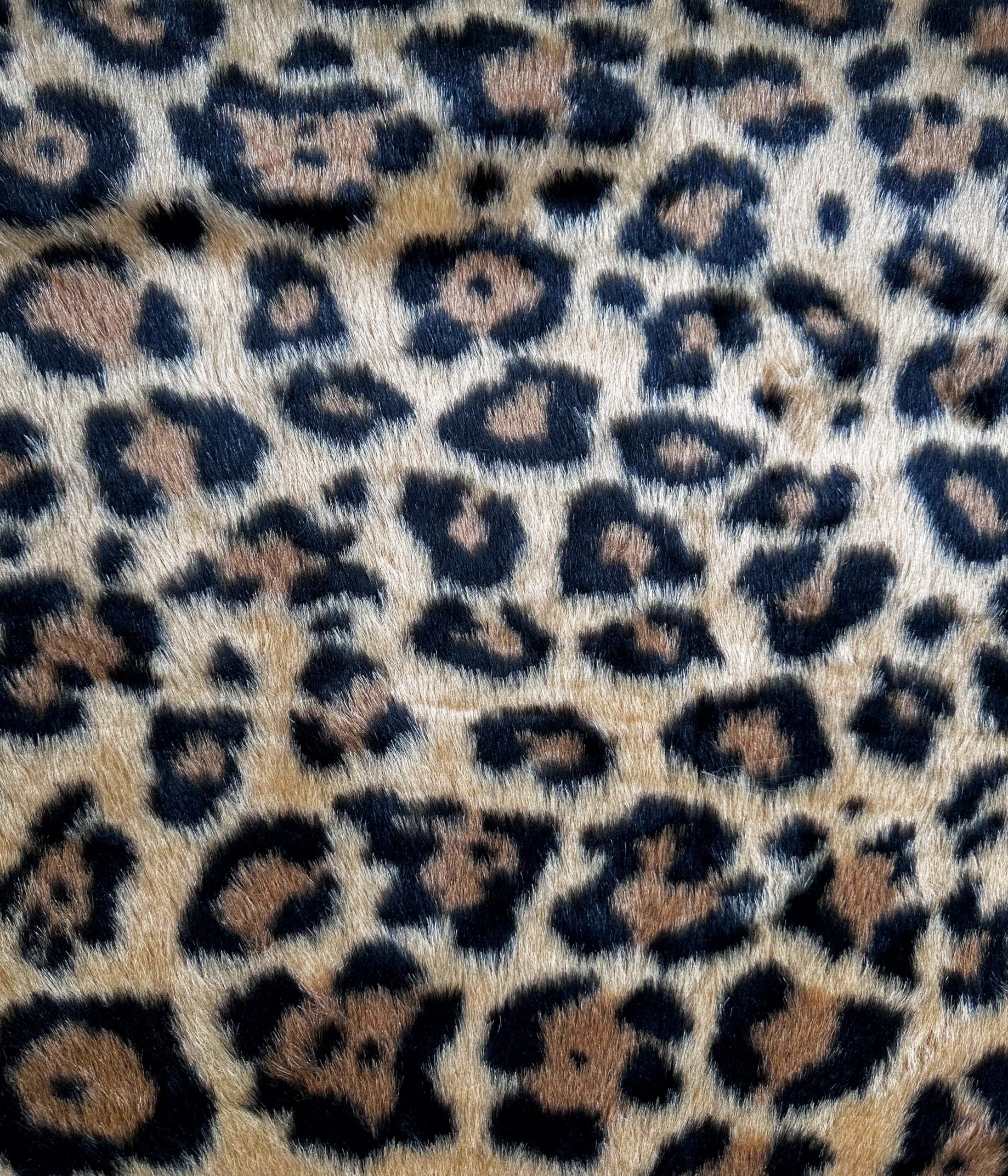 Faux Fur Animal Long Pile 58" Wide Fabric Full, Plush, Warm Soft Coat, Fashion Fursuit Costume - Sold by Continuous Yard (Leopard Fur)