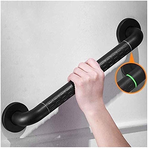 RTXUGMM Safety Grab Bar,Stainless Steel Grab Bar Bathtub, Bathroom Support Safety Rail Nylon Outer Tube Elderly Disabled Shower Assist Support Handle Toilet Kitchen Stairway/Black/58Cm