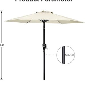 Simple Deluxe 9FT Outdoor Patio Umbrella Table Market Umbrella with Push Button Tilt and Crank, 8 Sturdy Ribs, UV Protection Waterproof for Garden, Lawn, Deck, Backyard, Pool, Creamy White