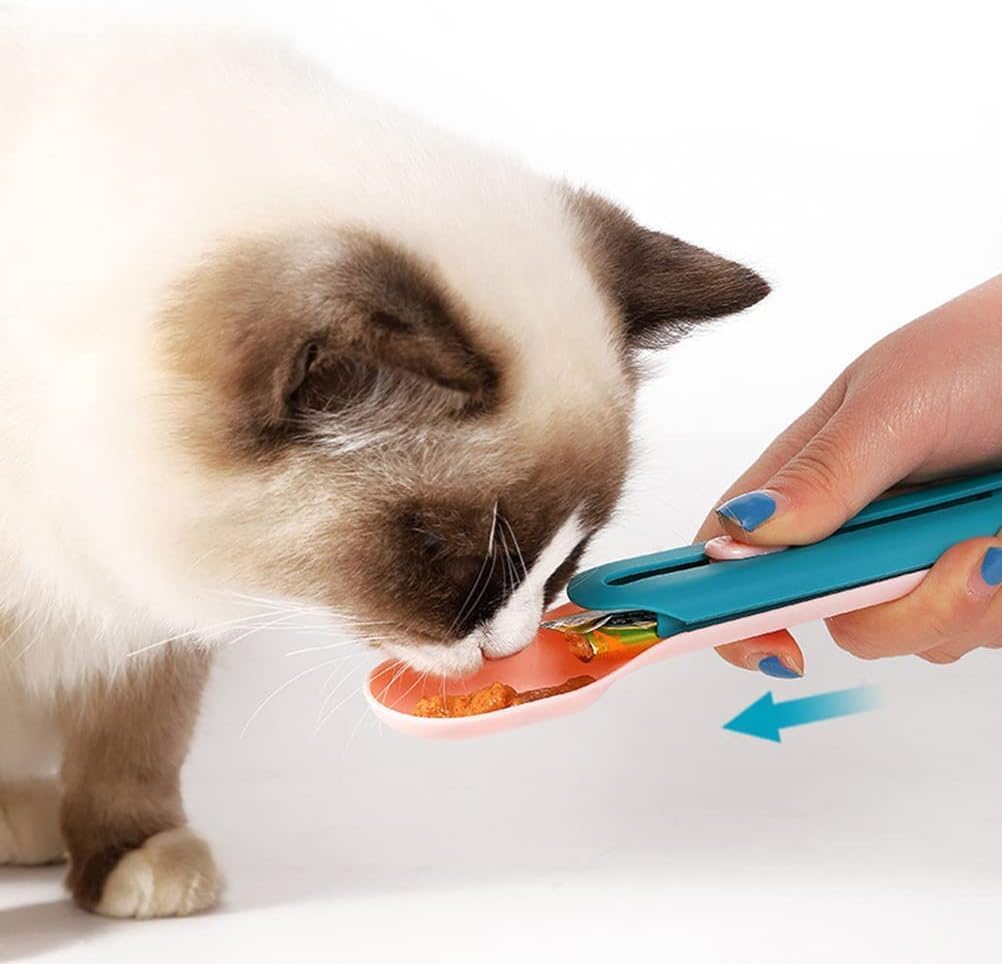 Cat Strip Squeeze Spoon, Wet Food Spoon Feeding Pet Food Spoon Cat Snack Spoon for Lickable Wet Cat Treats Pet Liquid Snack Feeding, Feeding and Watering Supplies, Cat Feeding and Watering Supplies