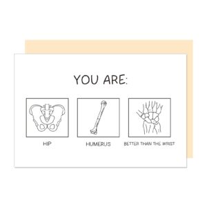 ure tenk unique medical pun greeting card, orthopedic nurse/doctor card, med school graduation gift, healthcare worker birthday card