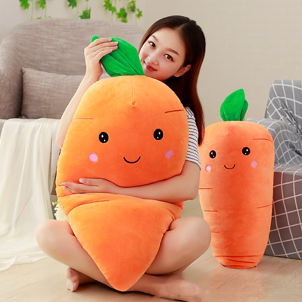 OUKEYI 21.6inch/55cm Carrot Hugging Pillow, Cartoon Carrot Plush Toy，Cute Carrot Shape Pillow Stuffed Carrot Toy Soft Carrot Doll for Kids Girls Gif