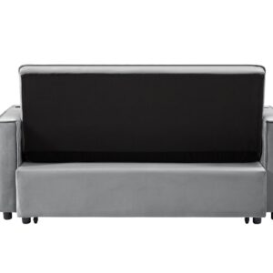 Multifunctional 2 Seater Oversized Loveseat Sofa Convertible Full Size Sleeper Sofabed with Pull Out Sleeper Couch Bed ,Storage Pockets,USB Port and Cupholders for Home,Office,Apartment Living Room