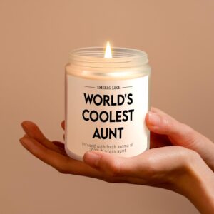 Aunt Gifts, Perfect Auntie Gift Ideas - The Cool Aunt Candle, Gifts for Aunts from Niece, Best Aunt Ever Gifts, Aunt Christmas Birthday Mothers Day Gifts, Best Auntie Gifts