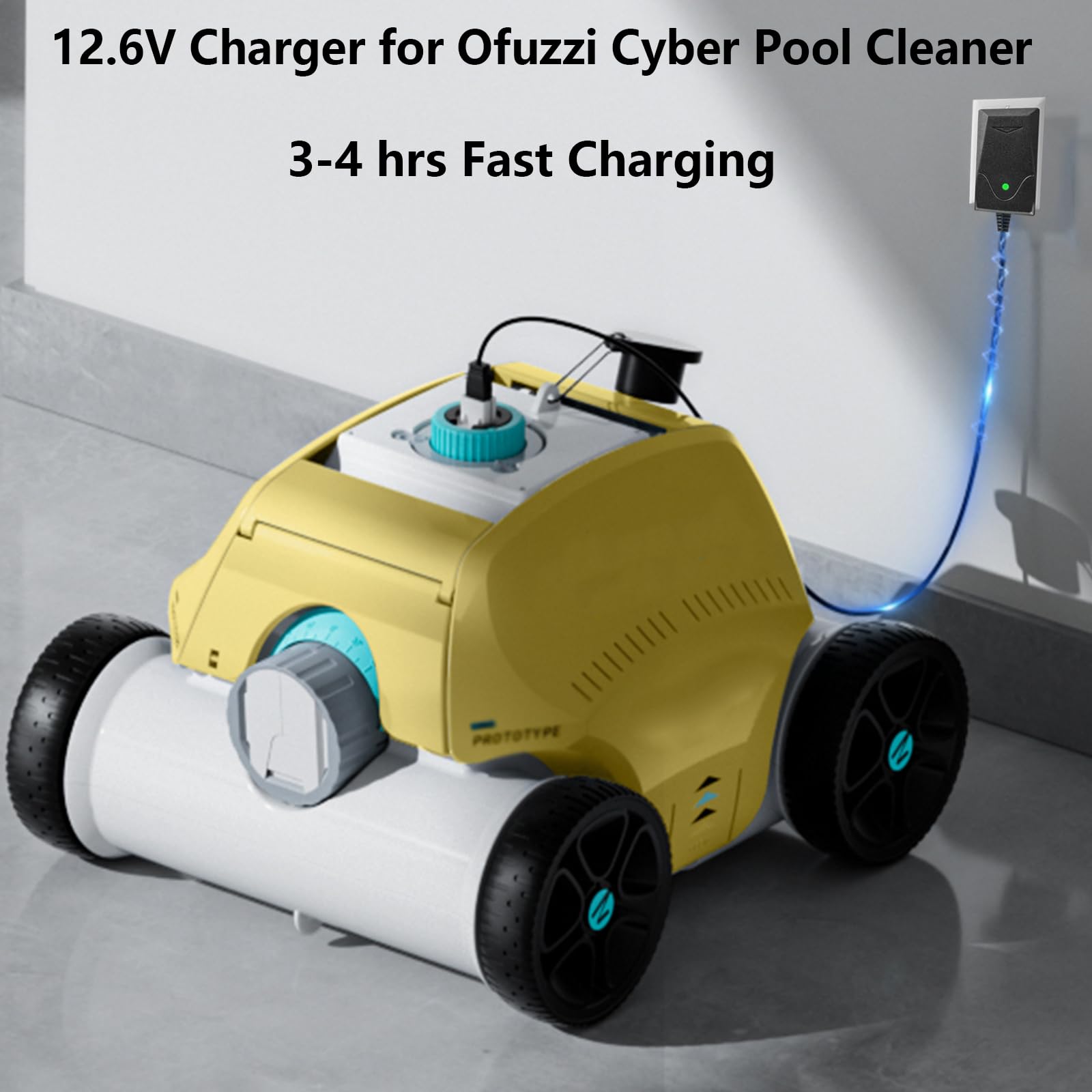 12.6V Charger for Ofuzzi Cyber Cordless Robotic Pool Cleaner Compatible with Ofuzzi Cyber/Cyber 1000/ Cyber 1200 / Cyber 1200 Por Automatic Robotic Pool Vacuum Cleaner Power Adapter