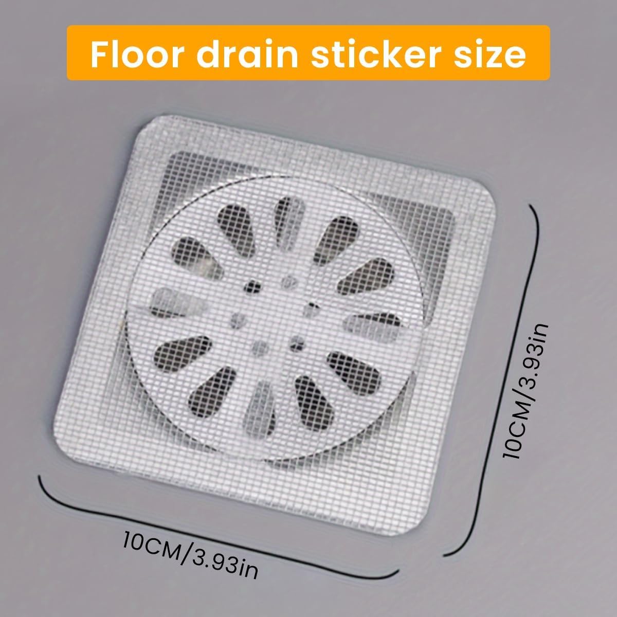 25 Pack,4" X 4" Disposable Shower Drain Cover Hair Catcher, Square Shower Drain Mesh Sticker, Bathroom, Laundry, Bathtub, Kitchen, Sink, for Human & Pet (25 PCS)