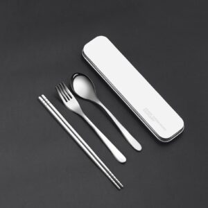 Pure Titanium Cutlery Set Chopsticks Fork Spoon Table Knife Portable Reusable Travel Tool Set (3)