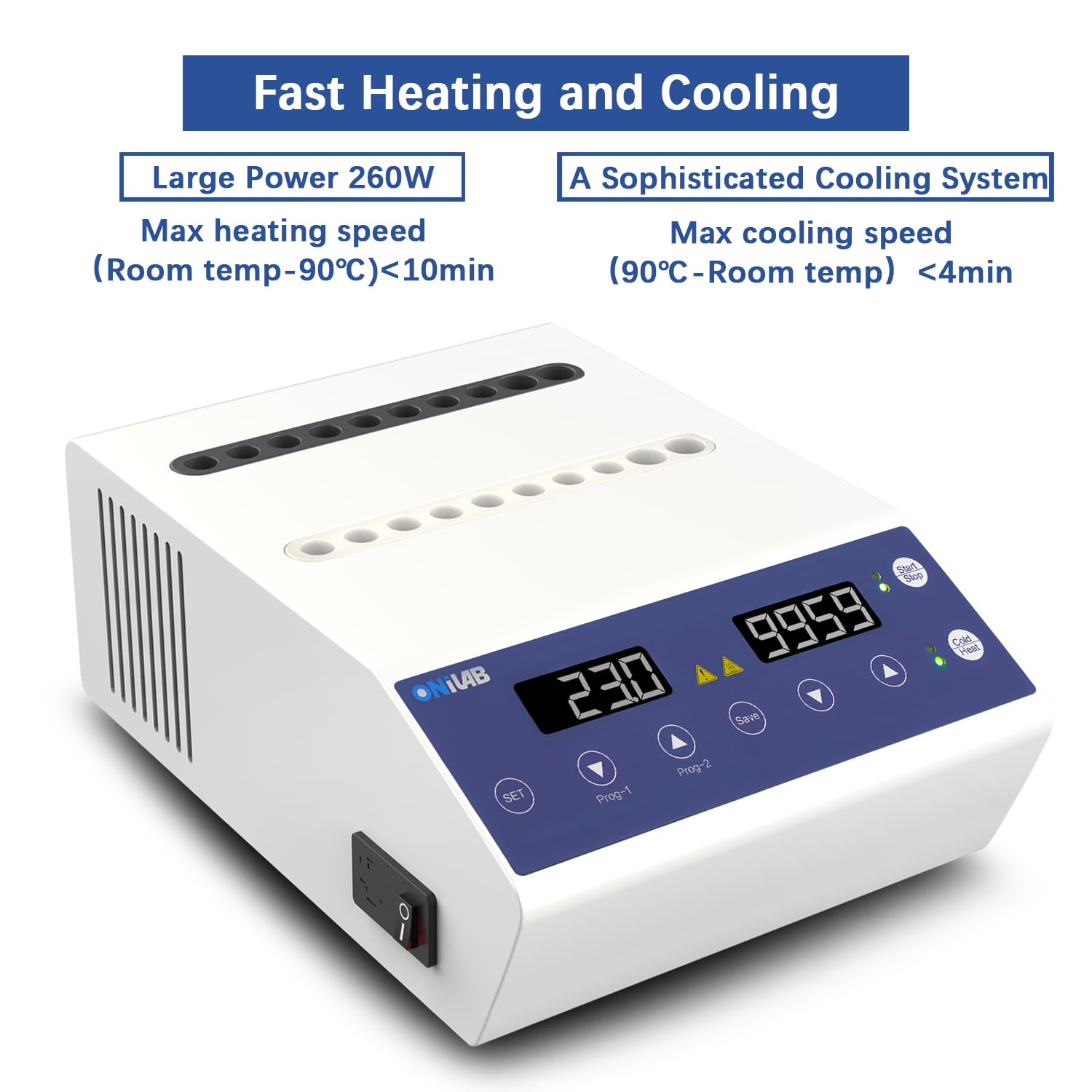 ONiLAB Gel Heating Machine with Heating and Cooling Modes,4x5ml,16x 1ml-2.5ml Holes, PRP PPP Gel Maker Heater with Touch Button Operation