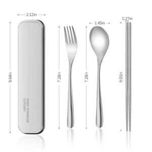 Pure Titanium Cutlery Set Chopsticks Fork Spoon Table Knife Portable Reusable Travel Tool Set (3)