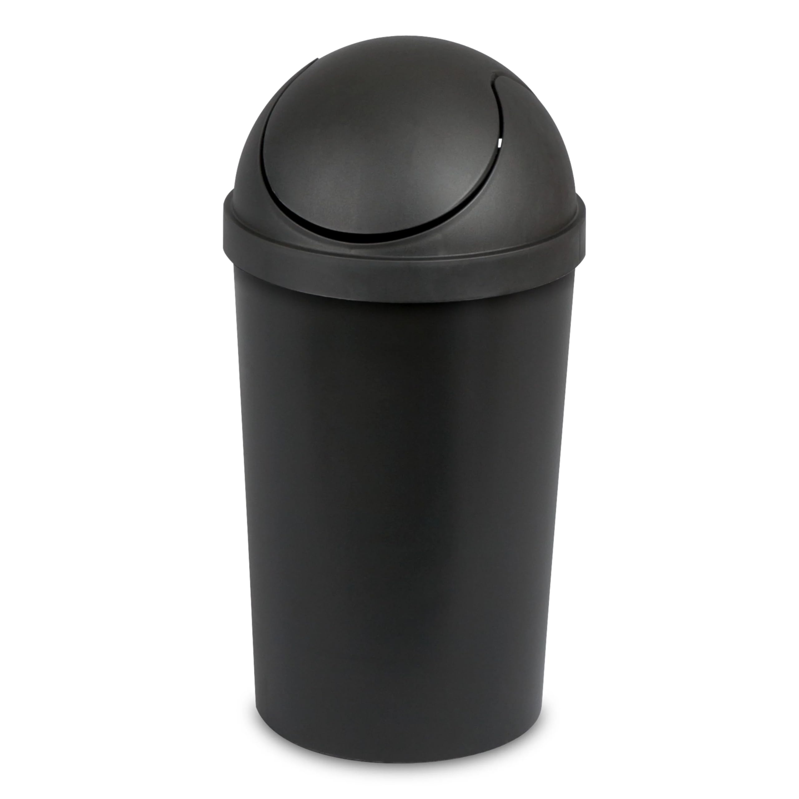 AYOYZ 3 Gallon Round Wastebasket with Lid, Small Plastic Trash Can for The Bathroom, Bedroom, Dorm or Home Office, Black