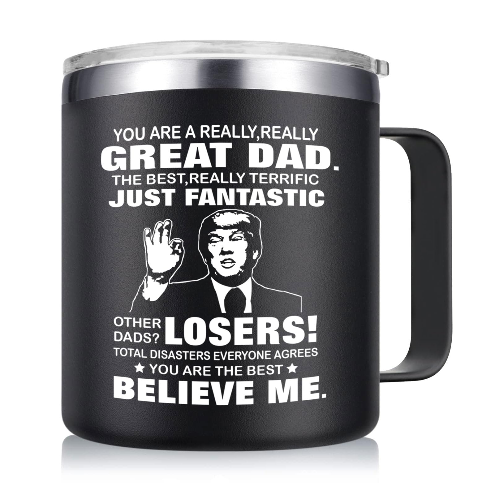 Abledn Christmas Gifts for Dad from Daughter, Son - You're A Really Great Dad Coffee Mug - Funny Birthday Gifts for Men Dad Husband and Grandpa - Dad Birthday Gifts (14oz, Black)