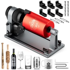 woxcker arot8 rotary roller, 4 in 1 multi-function chuck rotary roller, adjustable jaw chuck rotary for engraving cylindrical objects, tumbler, baseball bat, ring, compatible with most engraver