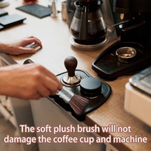 Coffee Brush Espresso Brush Wood Handle,Genuine Walnut Wood Handle Coffee Brush Espresso Cleaning Brush Coffee Maker Cleaner Brush Suitable for Home Office Coffee Tool Cleaning