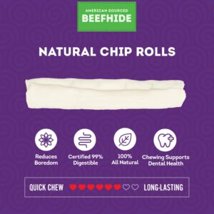 Treatly American Sourced Beefhide Chip Rolls 5-6" Dog Chew Treats - Natural Flavor, 18 Count/1 Pack