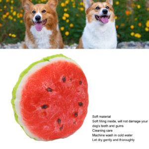 BEIJIALY Fruit Plush Dog Toy, Small Breed Puppy Chew Toys, Cartoon Cute Interactive Soft Squeaky Plush Dog Toys Puppy Chew Food Shaped Toy for Small Medium Large Dogs(Watermelon)