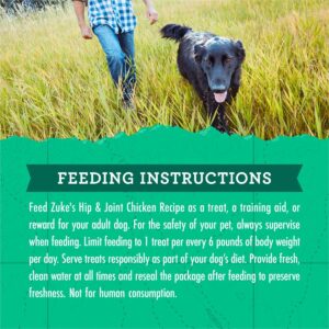 Zukes Hip and Joint Dog Treats, Soft and Chewy Natural Bag of Treats, Hip and Joint Support, Chicken Recipe - 6 oz. Bag