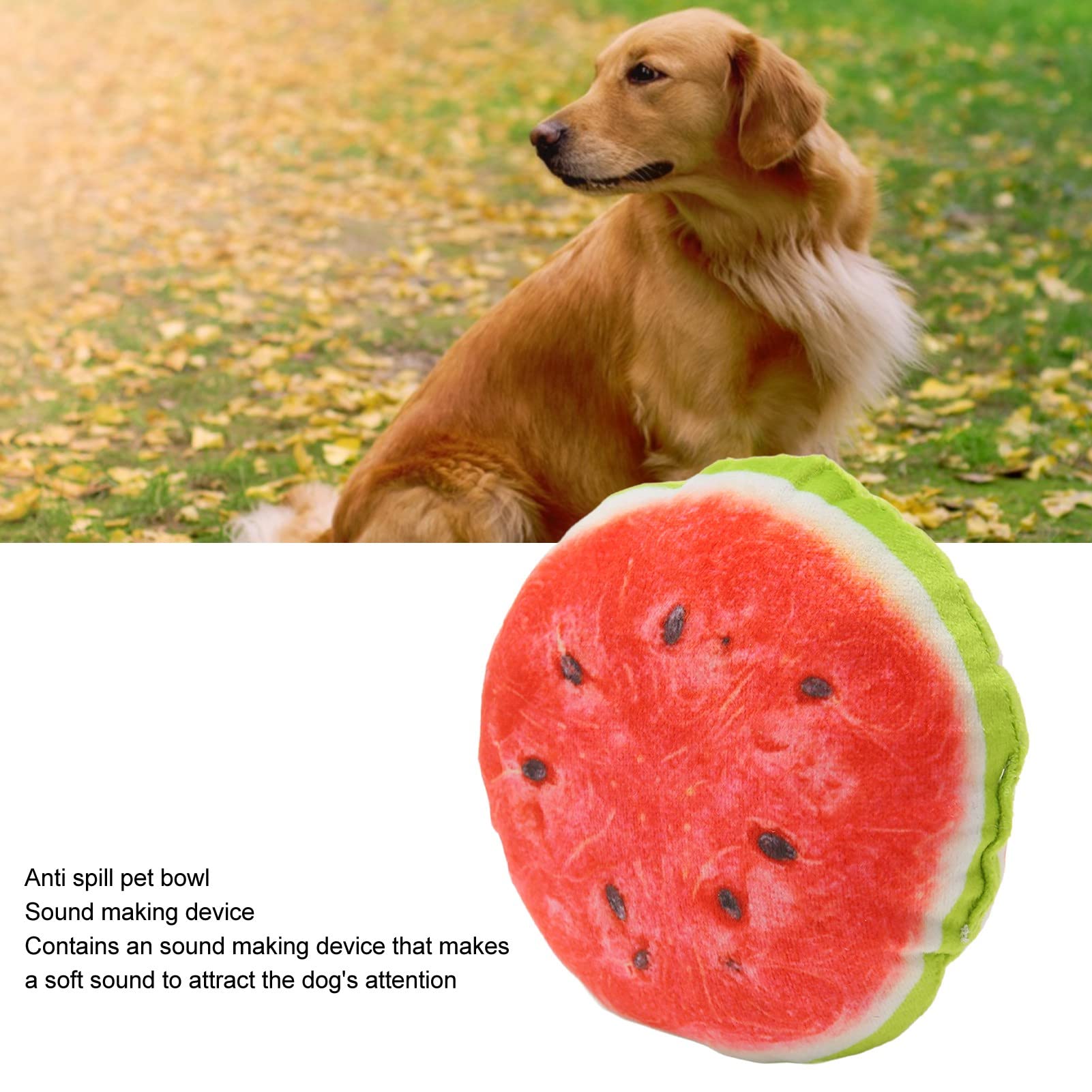 BEIJIALY Fruit Plush Dog Toy, Small Breed Puppy Chew Toys, Cartoon Cute Interactive Soft Squeaky Plush Dog Toys Puppy Chew Food Shaped Toy for Small Medium Large Dogs(Watermelon)