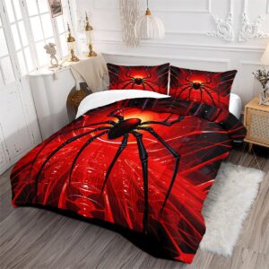 AUCOOMA Comforter Set Twin Size Cool Black Spider Comforter Set Girls Boys Kids Comforter Bedding Set (Twin Size)