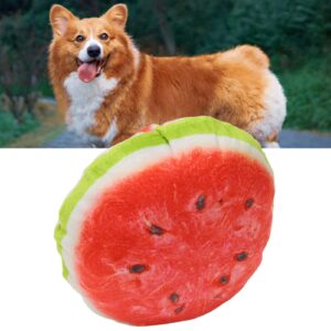 BEIJIALY Fruit Plush Dog Toy, Small Breed Puppy Chew Toys, Cartoon Cute Interactive Soft Squeaky Plush Dog Toys Puppy Chew Food Shaped Toy for Small Medium Large Dogs(Watermelon)