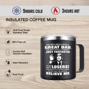 Abledn Christmas Gifts for Dad from Daughter, Son - You're A Really Great Dad Coffee Mug - Funny Birthday Gifts for Men Dad Husband and Grandpa - Dad Birthday Gifts (14oz, Black)