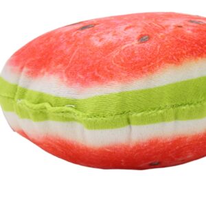 BEIJIALY Fruit Plush Dog Toy, Small Breed Puppy Chew Toys, Cartoon Cute Interactive Soft Squeaky Plush Dog Toys Puppy Chew Food Shaped Toy for Small Medium Large Dogs(Watermelon)