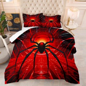 aucooma comforter set twin size cool black spider comforter set girls boys kids comforter bedding set (twin size)