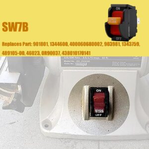 SW7B On-Off Toggle Switch 2 Prong ，Replacment for Delta,Aftermarket Replacment for Ryobi 46023 Delta/Porter Cable 489105-00 438010170141， for Table Saws Drill Press Power Tools Planer Band Saw