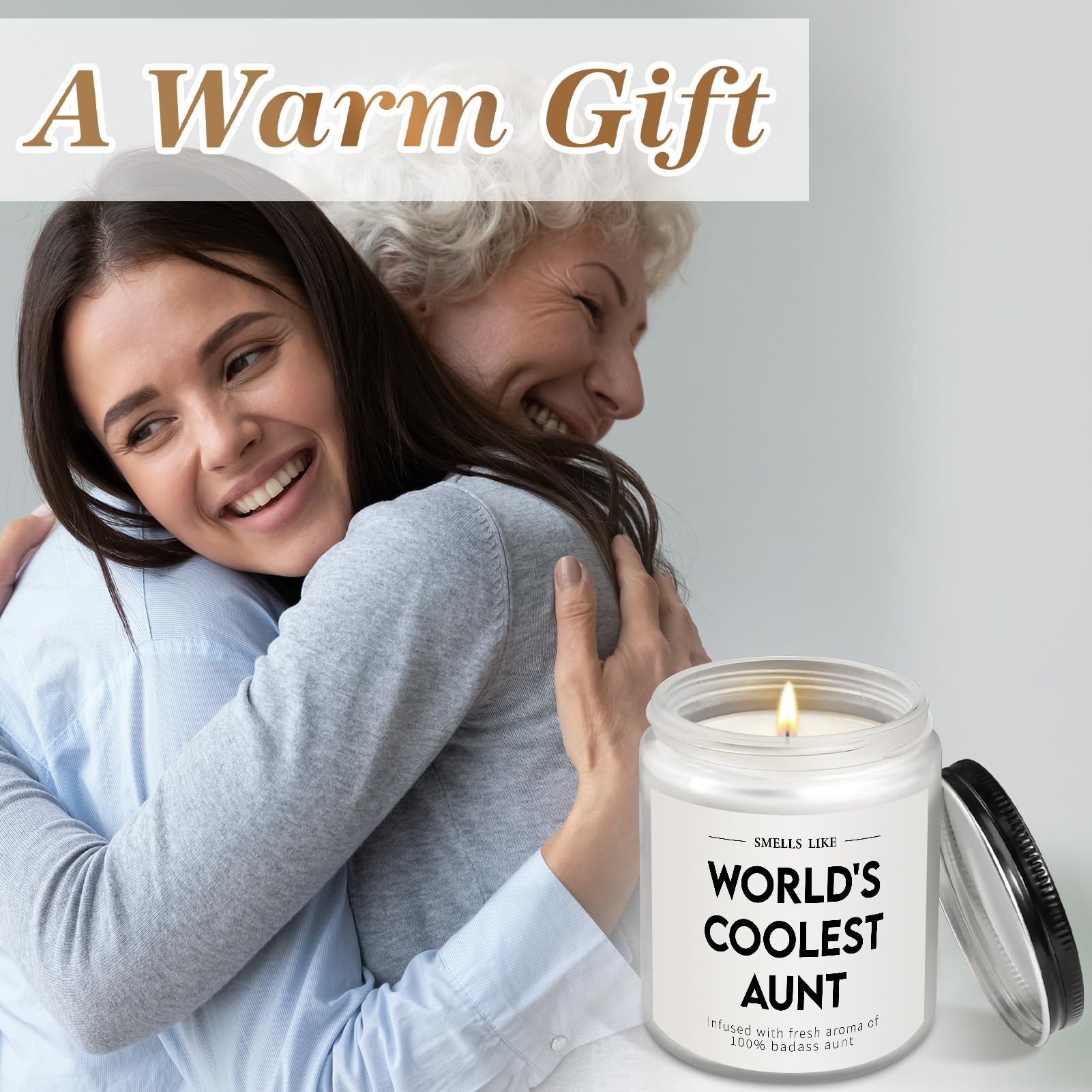 Aunt Gifts, Perfect Auntie Gift Ideas - The Cool Aunt Candle, Gifts for Aunts from Niece, Best Aunt Ever Gifts, Aunt Christmas Birthday Mothers Day Gifts, Best Auntie Gifts