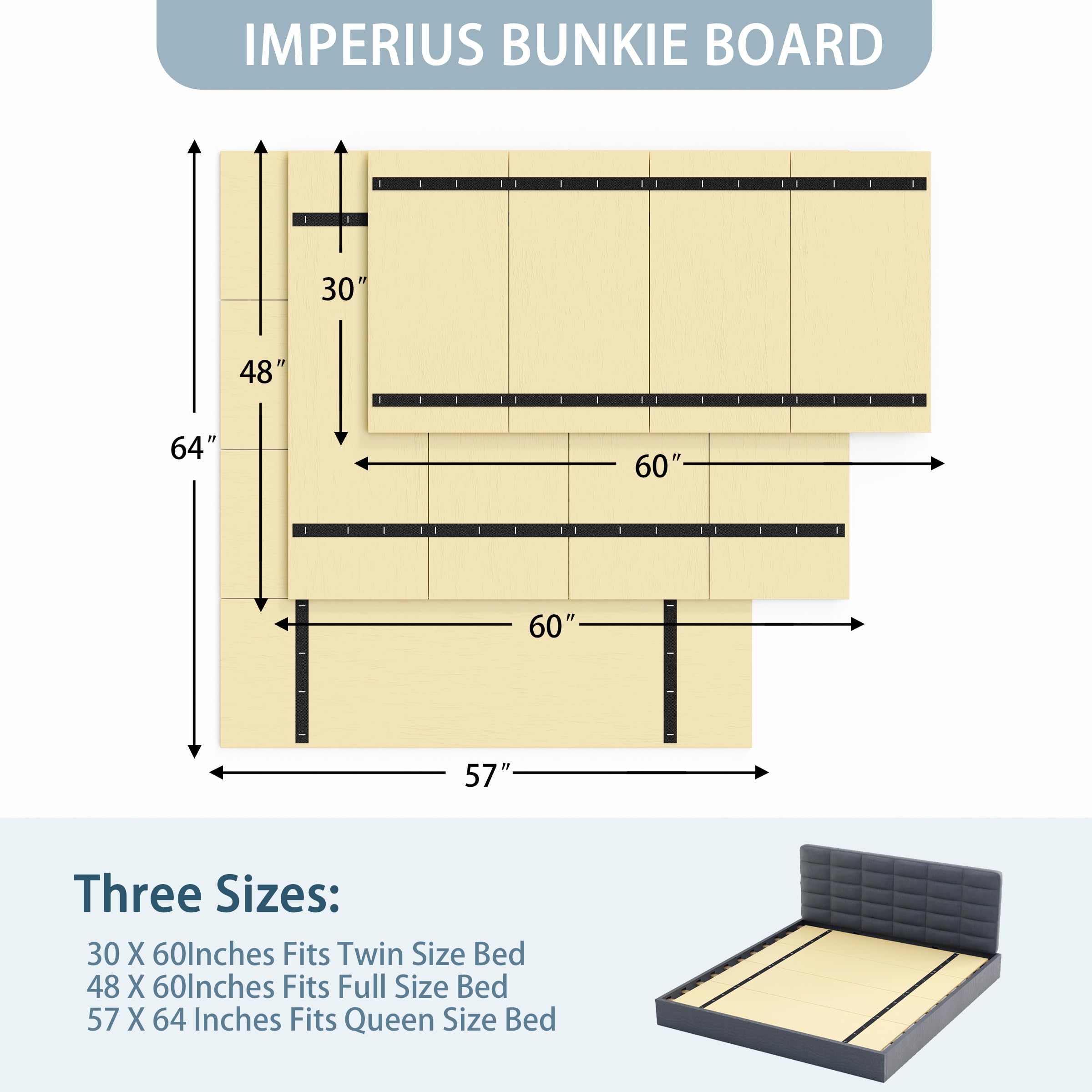 Imperius Heavy Duty Bed Slats for Mattress, Collapsible Box Spring, Bed Support Slats,No Assembly Required,Bed Slats Under Mattress, Full 48 * 60in