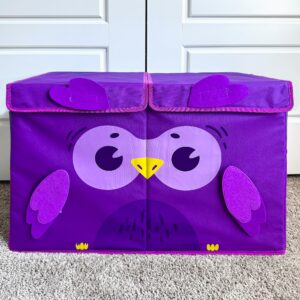 QUOKKA Toy Chest Storage Boxes for Boys and Girls Large Unicorn & Large Owl - Fabric Foldable Bin for Playroom