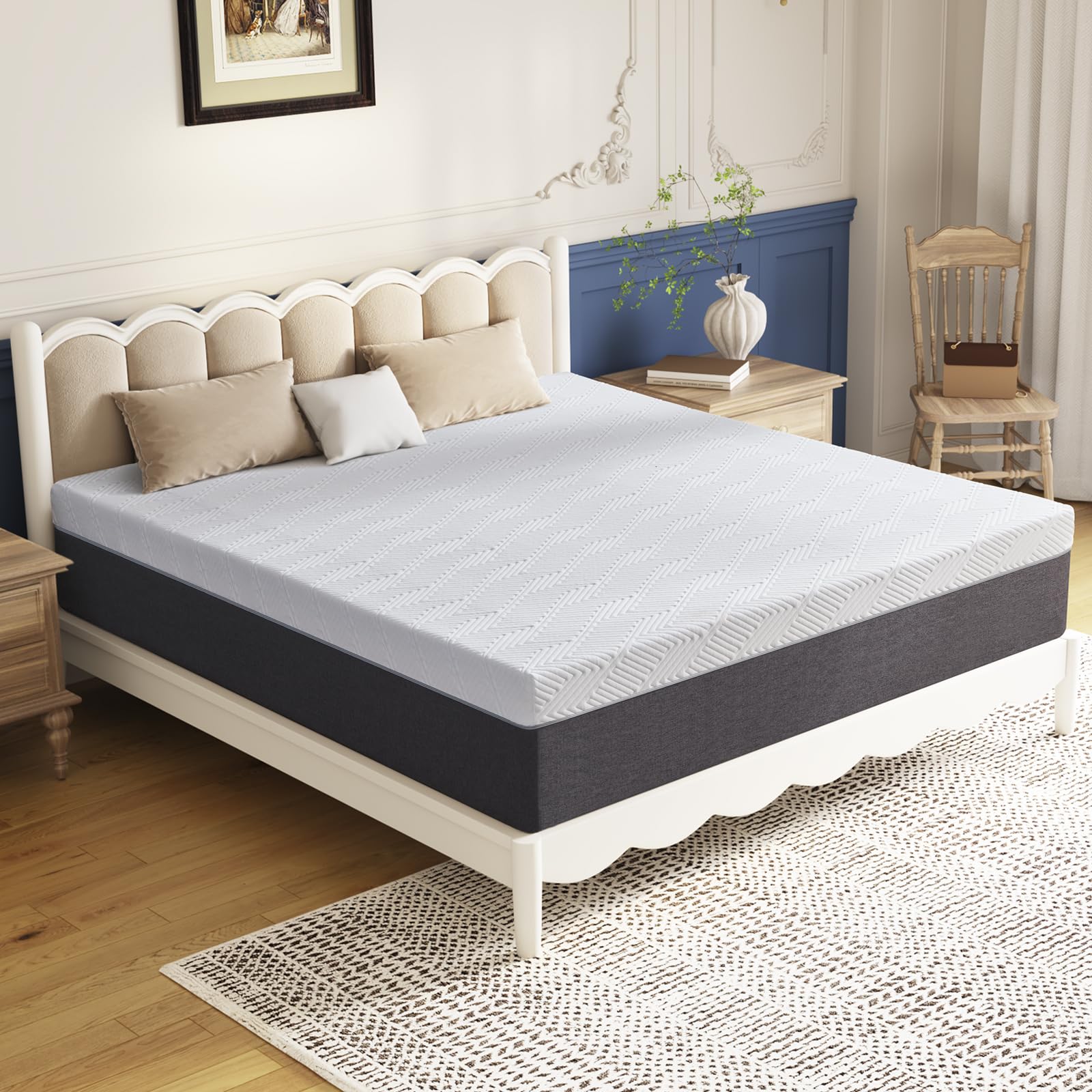 Twolike Full Mattress 10 inch No Fiberglass Gel Memory Foam Full Size Mattress in a Box of Foams and Fabric for Cooling Pressure Relief Sleep, 75" X 54" X 10", Medium, Firm