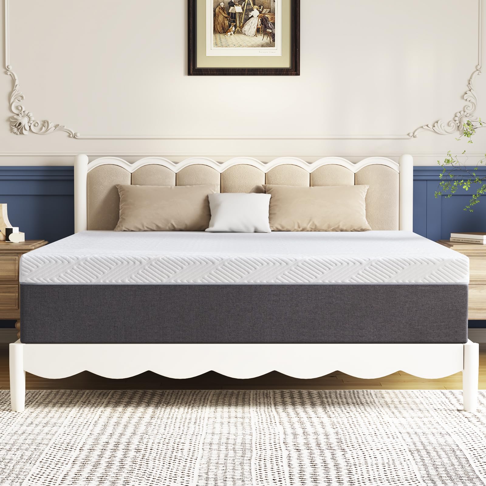 Twolike Twin Mattress 8 inch No Fiberglass Gel Memory Foam Twin Size Mattress in a Box of Foams and Fabric for Cooling Pressure Relief Sleep, 75" X 39" X 8", Medium, Firm