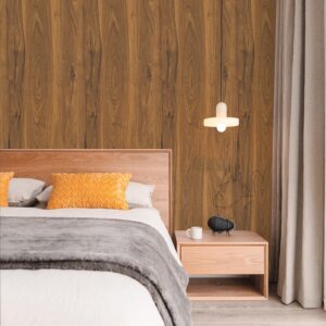 Abyssaly Brown Wood Grain Peel and Stick Wallpaper Natural Wood Look Contact Paper for Cabinets Desk Shelf Liner Removable Decorative Thicken Wooden Wallpaper Covering 15.7in X 118in