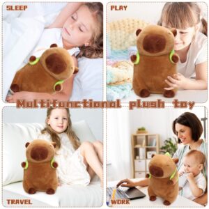 Cute Capybara Plush Toy, 12 INCH Capybara Stuffed Animals Plushies with Removable Turtle Backpack, Soft Capybara Doll Pillow for Kids Boys Girls Birthday Gifts